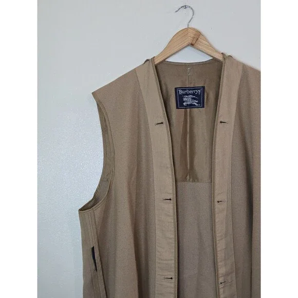 Burberrys Vintage Wool Trench Coat Liner Camel Removable Vest 100% Wool - Picture 3 of 9